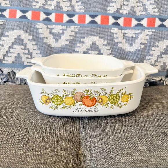 CORNINGWARE *Vintage* Spice O' Life 3 Pc. Casserole / Serving Set - Picture 6 of 13